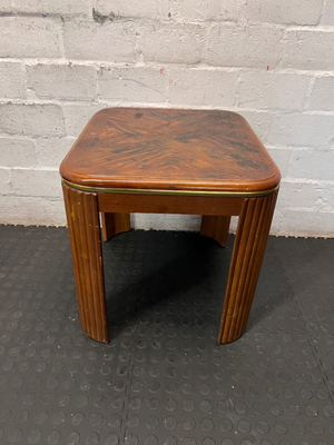 Vintage Wood Side Table - Broken Leg & Finish Wear for Restoration - 2ndhandwarehouse.com