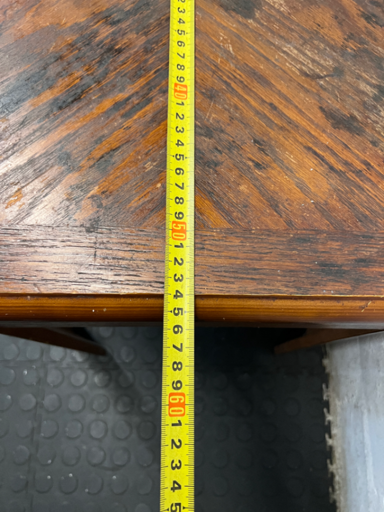Vintage Wood Side Table - Broken Leg & Finish Wear for Restoration - 2ndhandwarehouse.com