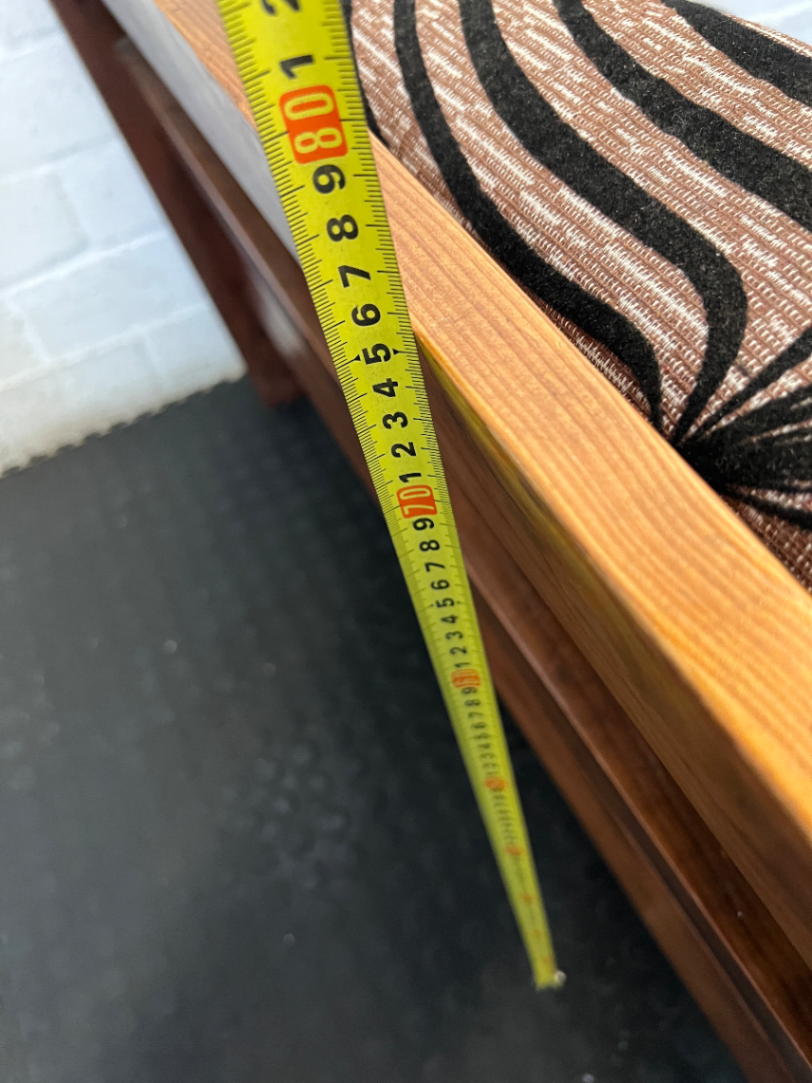 Vintage Wooden 2-Seater Sofa with Zebra Pattern Upholstery - 2ndhandwarehouse.com