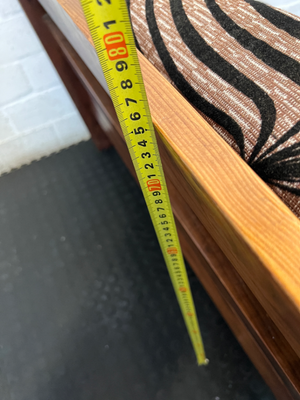 Vintage Wooden 2-Seater Sofa with Zebra Pattern Upholstery - 2ndhandwarehouse.com