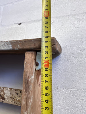 Vintage Wooden A-Frame Ladder – Rustic Charm with Minor Wear