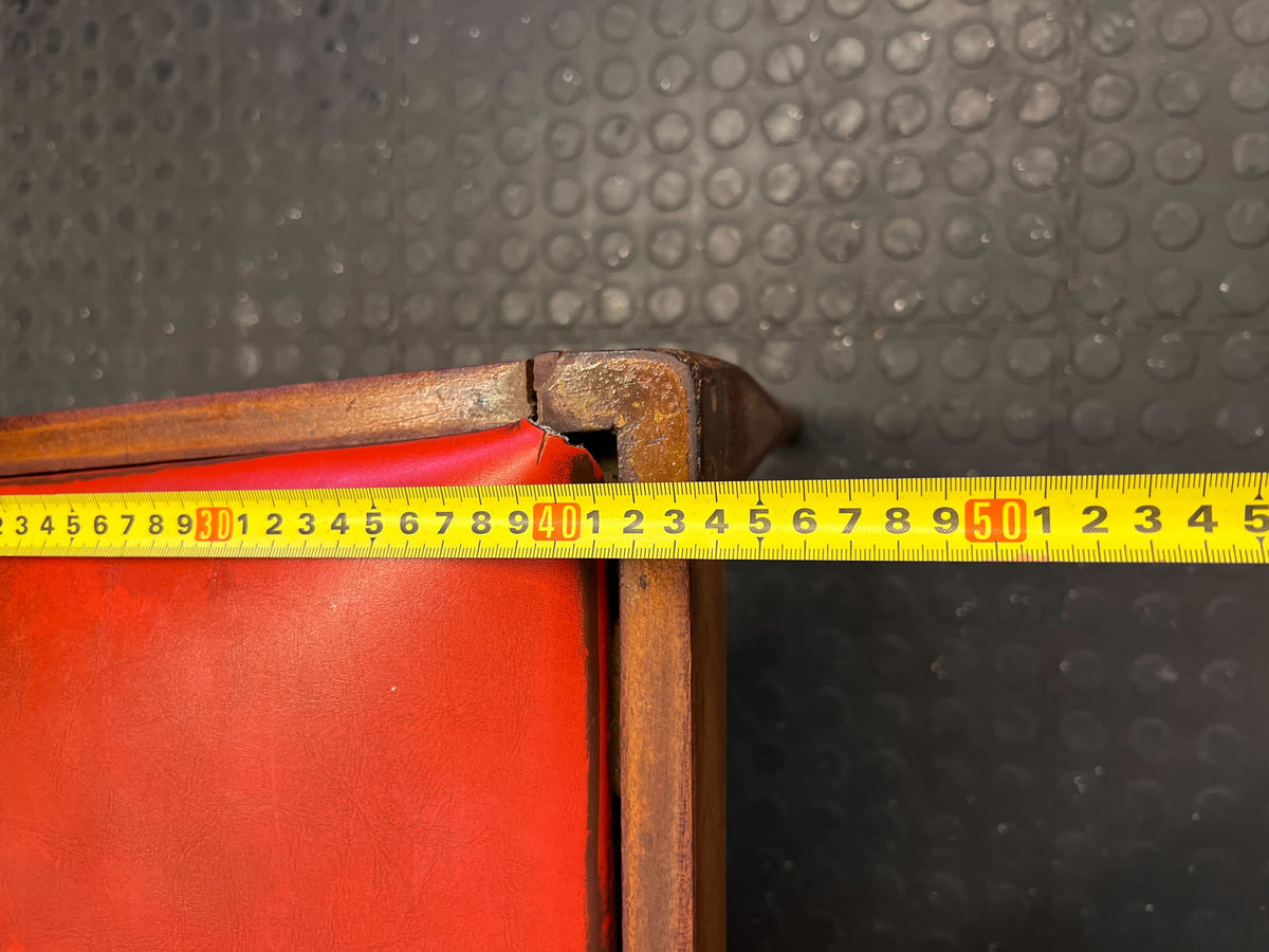 Vintage Wooden Chair with Red Upholstery and Minor Wear - 2ndhandwarehouse.com