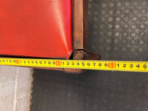 Vintage Wooden Chair with Red Upholstery and Minor Wear - 2ndhandwarehouse.com