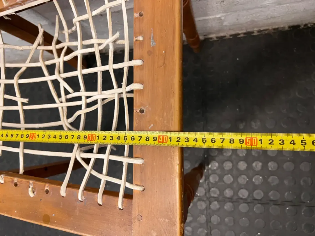 Vintage Wooden Dining Chair with Turned Detail — Damaged Riempie