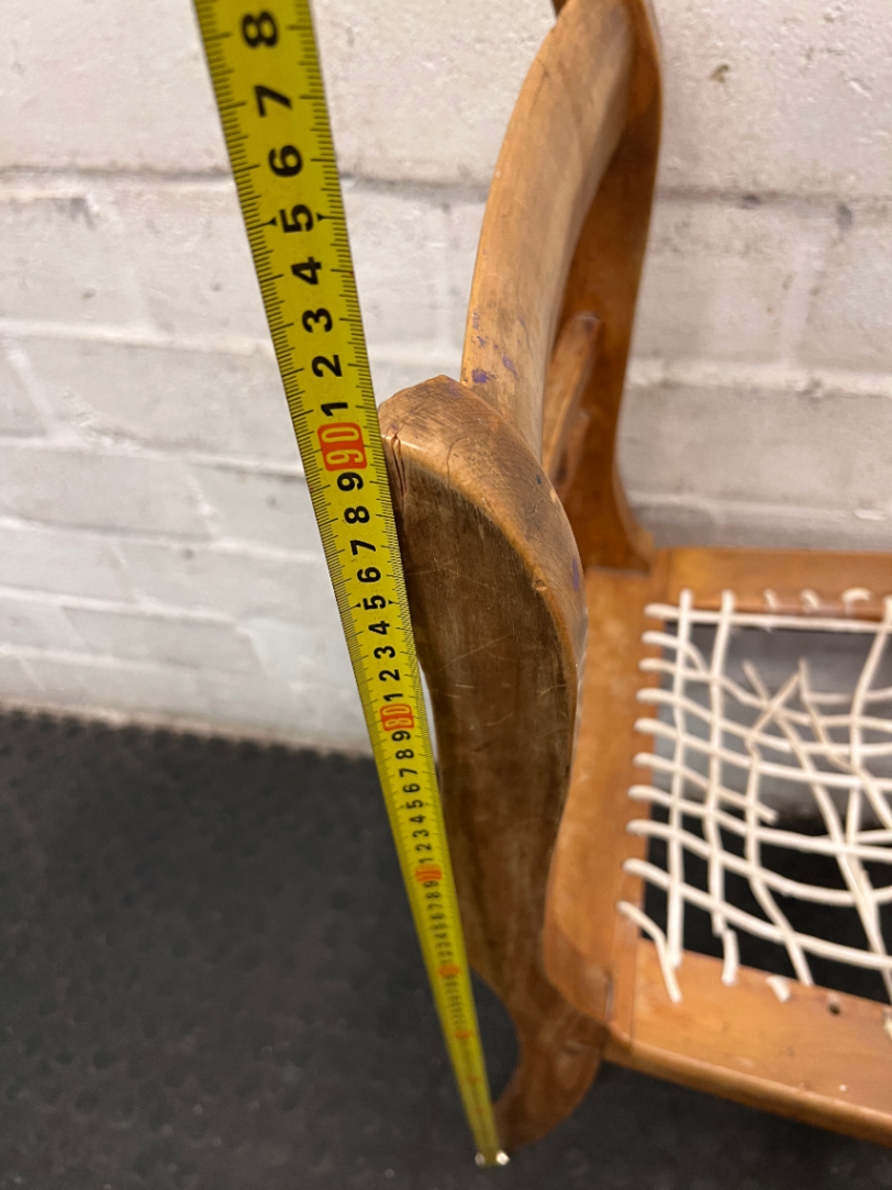 Vintage Wooden Dining Chair with Turned Detail — Damaged Riempie