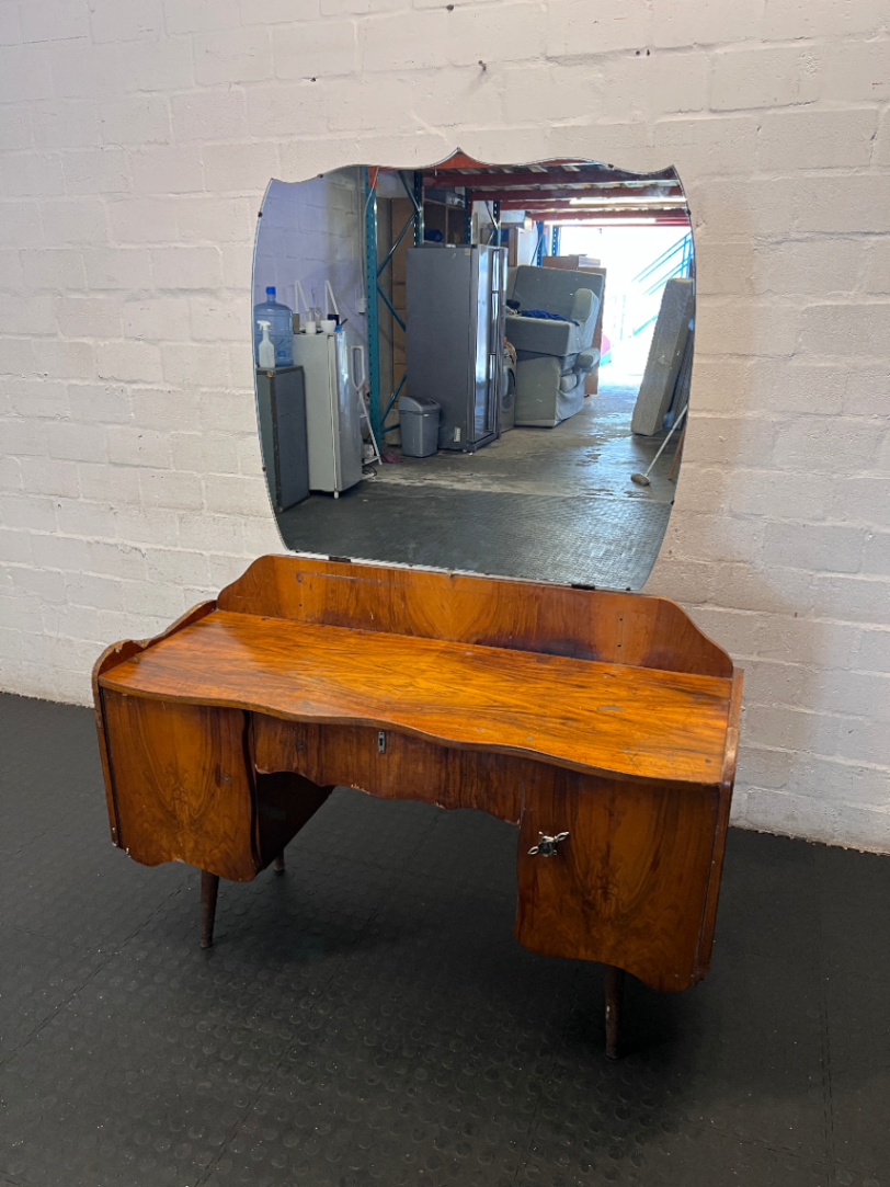 Vintage Wooden Dressing Table - Visible Edge Damage & Wear - 2ndhandwarehouse.com