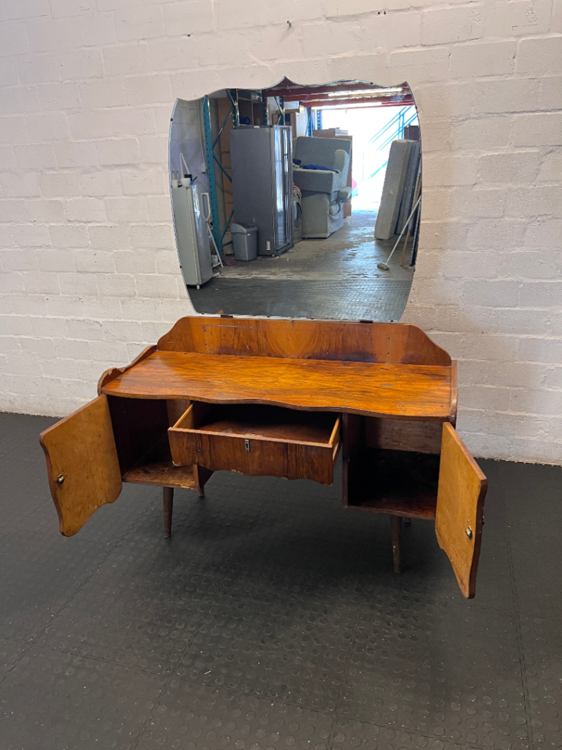 Vintage Wooden Dressing Table - Visible Edge Damage & Wear - 2ndhandwarehouse.com