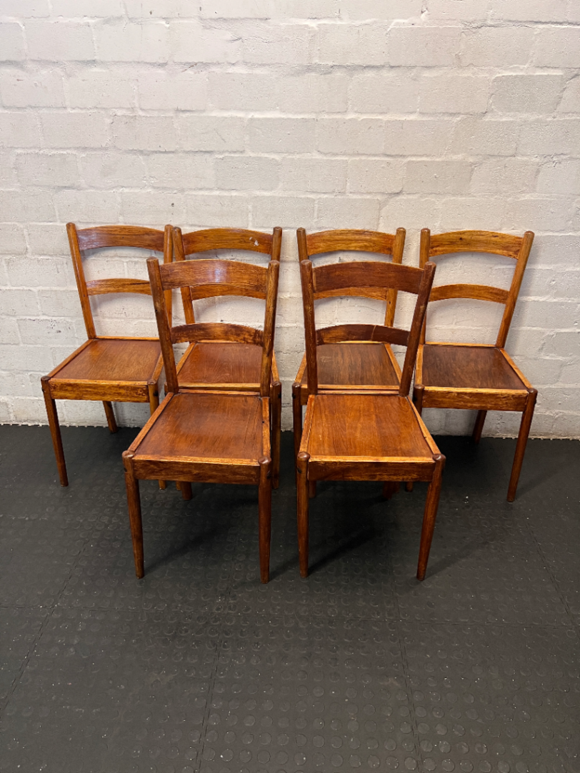 Vintage Wooden Ladder-Back Dining Chair - 2ndhandwarehouse.com