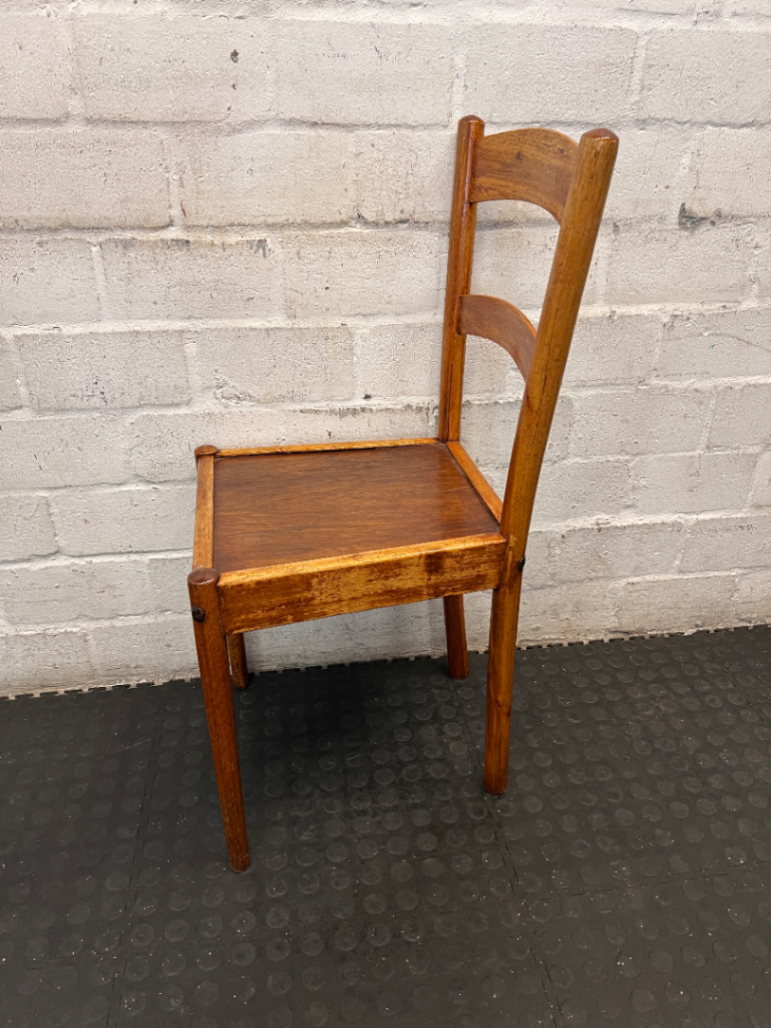 Vintage Wooden Ladder-Back Dining Chair - 2ndhandwarehouse.com