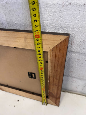 Vintage Wooden Photo Frame with Cream Accents - 2ndhandwarehouse.com