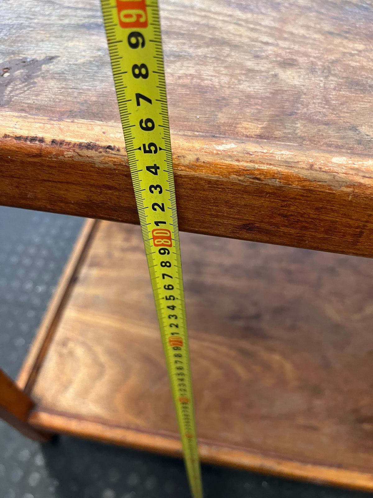 Vintage Wooden Serving Trolley | Rustic Two-Tier Mobile Side Table - 2ndhandwarehouse.com