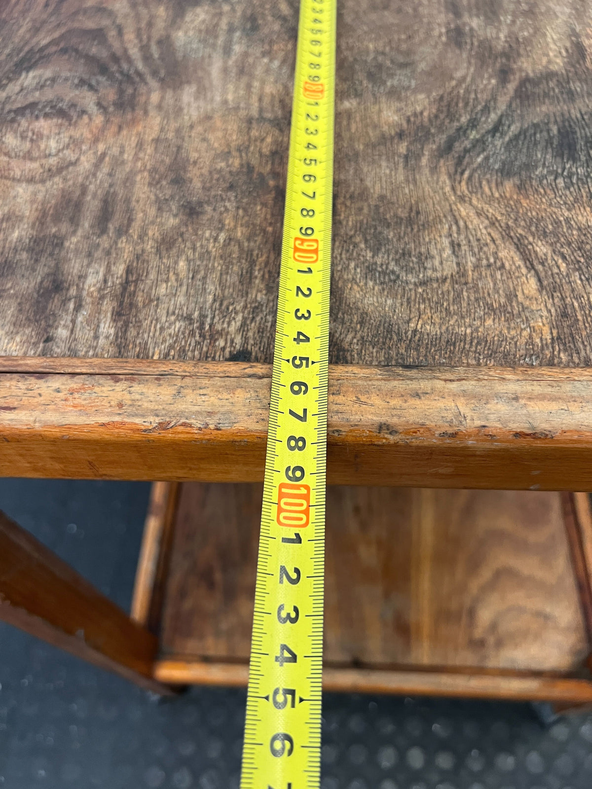 Vintage Wooden Serving Trolley | Rustic Two-Tier Mobile Side Table - 2ndhandwarehouse.com