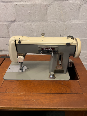 Vintage Wooden Sewing Machine Cabinet — Loose Cable Connection and Loose Stitching