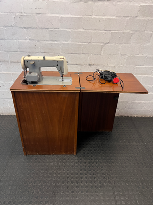 Vintage Wooden Sewing Machine Cabinet — Loose Cable Connection and Loose Stitching