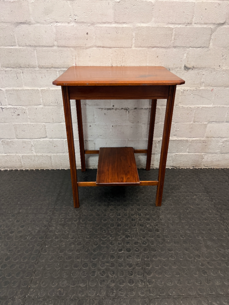 Classic Wooden Side Table with Lower Shelf