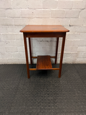 Classic Wooden Side Table with Lower Shelf