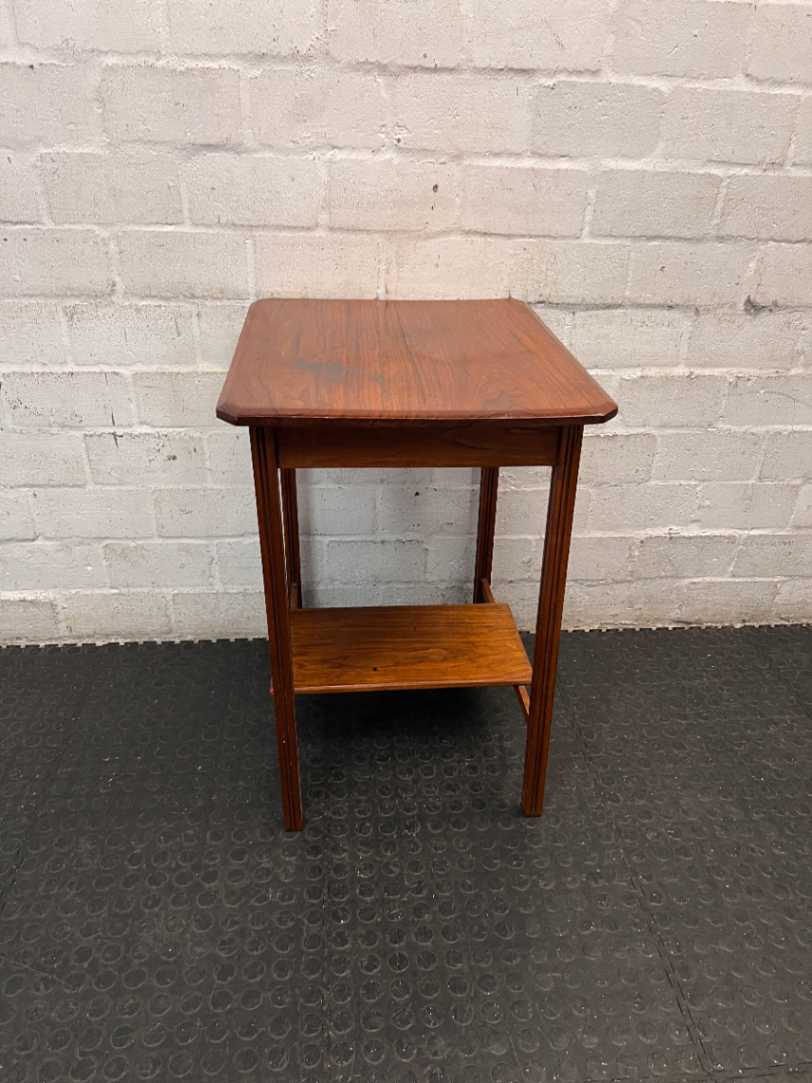 Classic Wooden Side Table with Lower Shelf