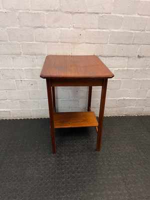 Classic Wooden Side Table with Lower Shelf