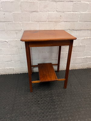 Classic Wooden Side Table with Lower Shelf