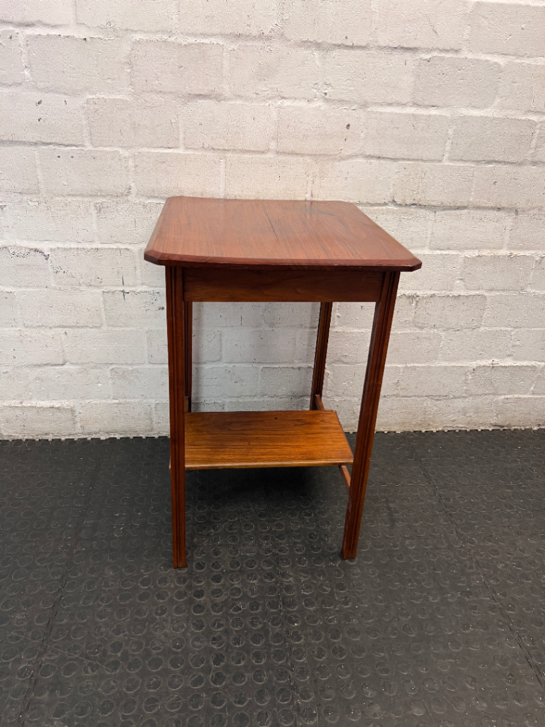 Classic Wooden Side Table with Lower Shelf