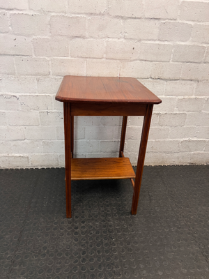 Classic Wooden Side Table with Lower Shelf