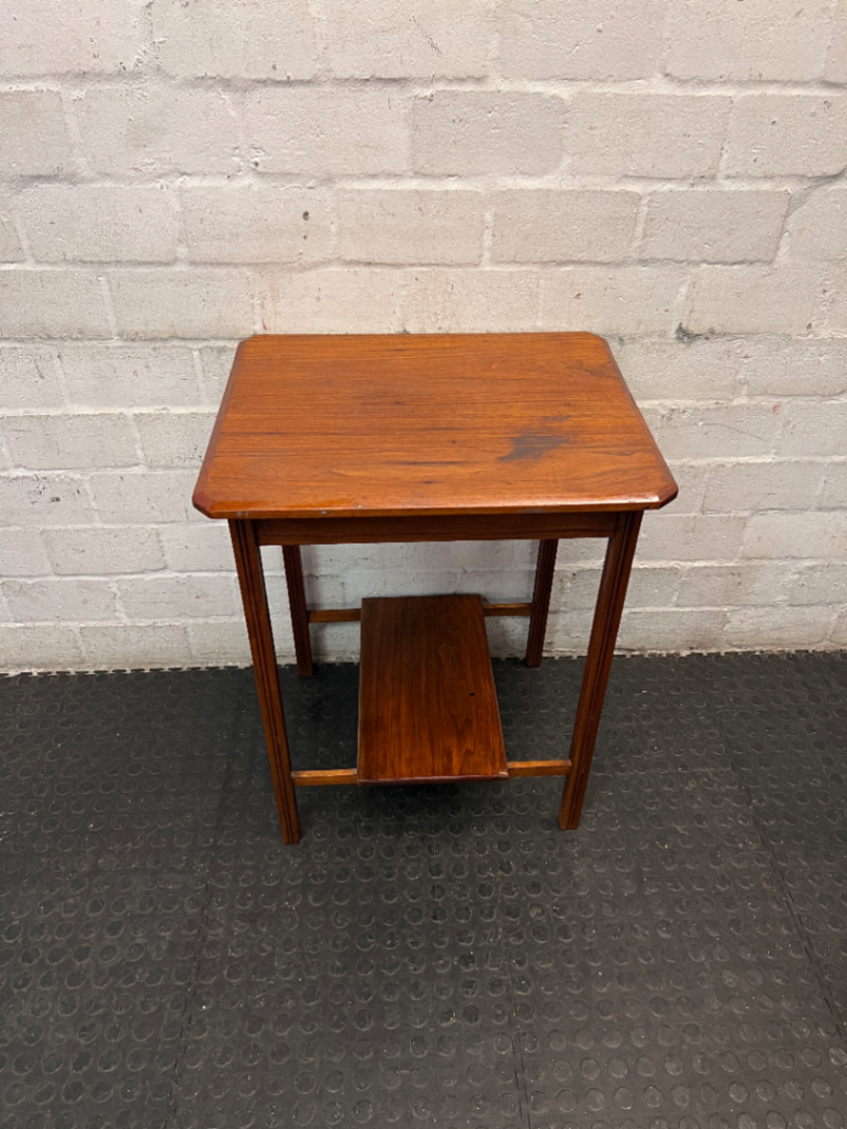 Classic Wooden Side Table with Lower Shelf