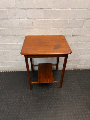 Classic Wooden Side Table with Lower Shelf
