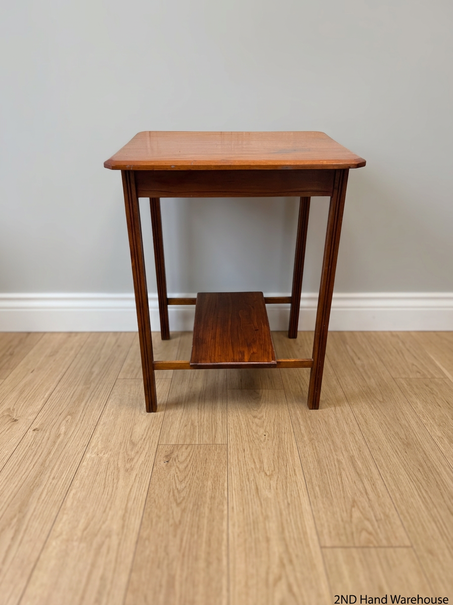 Classic Wooden Side Table with Lower Shelf