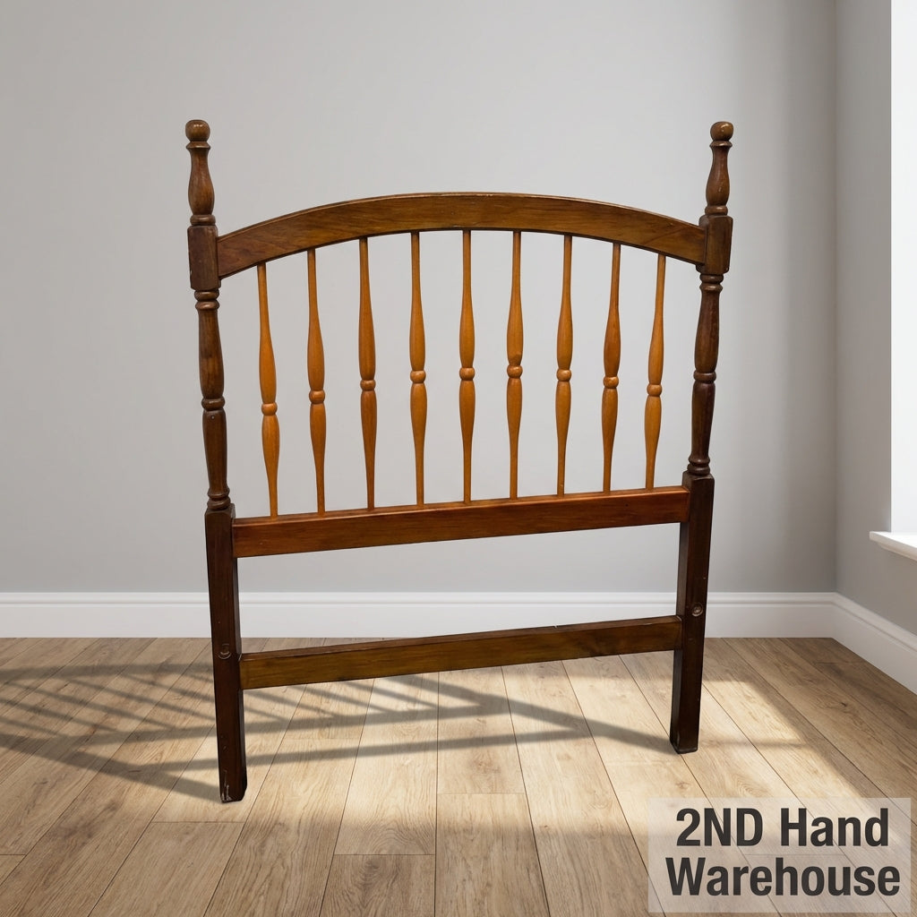 Vintage Wooden Spindle Headboard - Single/Twin Bed - Fair used - 2ndhandwarehouse.com