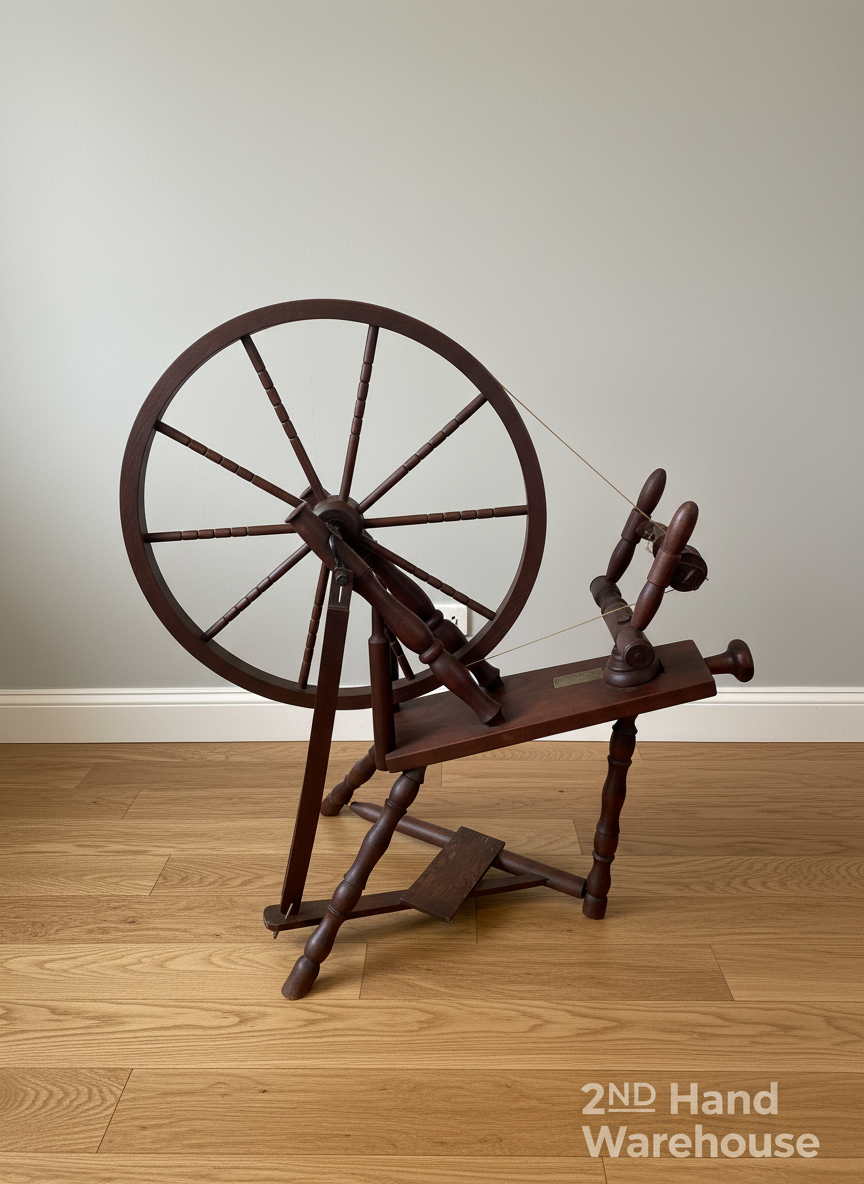 Vintage Wooden Spinning Wheel - Rustic Craft & Decor Piece
