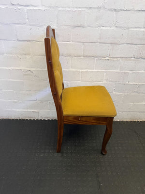 Vintage Yellow Upholstered Dining Chair with Wooden Frame - PRICE DROP - 2ndhandwarehouse.com