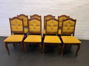 Vintage Yellow Upholstered Dining Chair with Wooden Frame - PRICE DROP - 2ndhandwarehouse.com