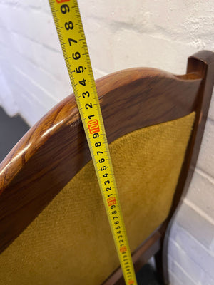 Vintage Yellow Upholstered Dining Chair with Wooden Frame - PRICE DROP - 2ndhandwarehouse.com