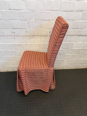 Vintage Zigzag Pattern Dining Chair - Orange & Cream Fabric - PRICE DROP - 2ndhandwarehouse.com