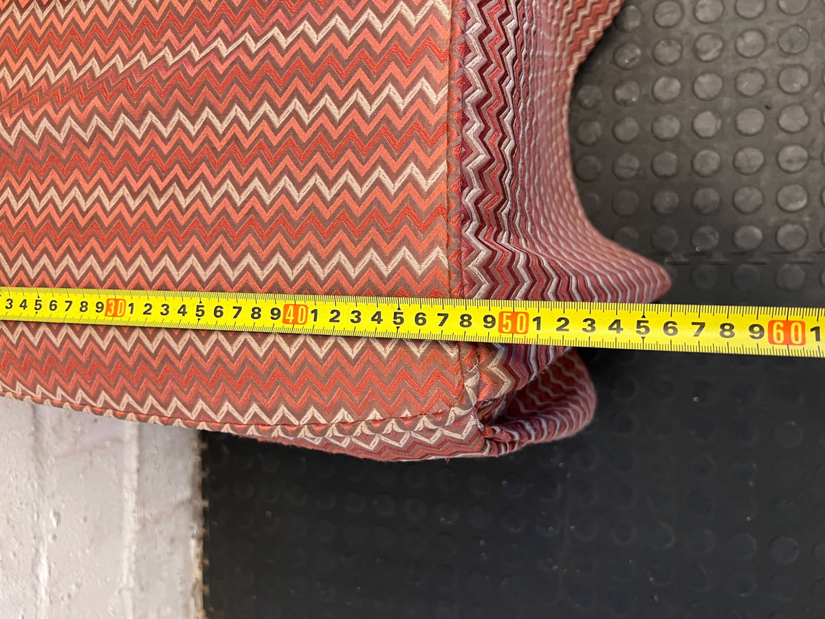 Vintage Zigzag Pattern Dining Chair - Orange & Cream Fabric - PRICE DROP - 2ndhandwarehouse.com