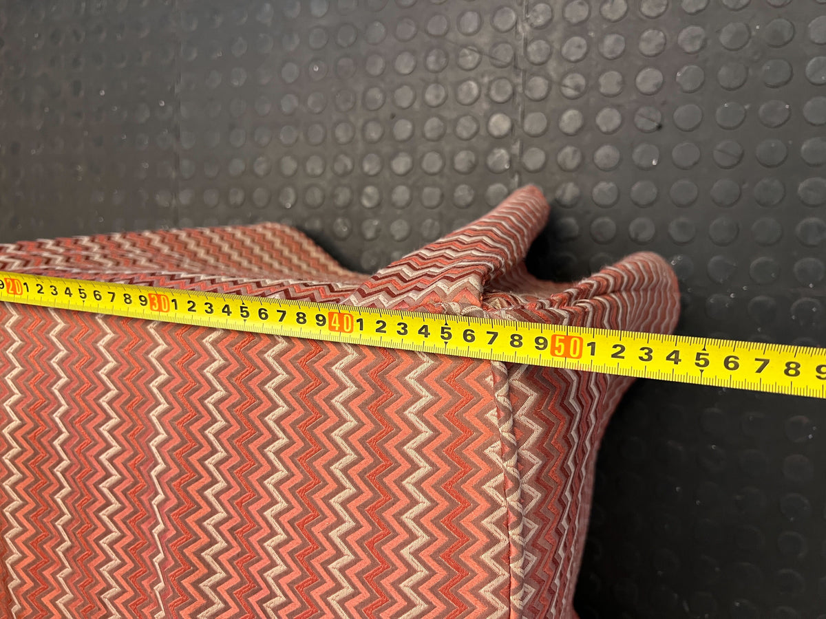 Vintage Zigzag Pattern Dining Chair - Orange & Cream Fabric - PRICE DROP - 2ndhandwarehouse.com