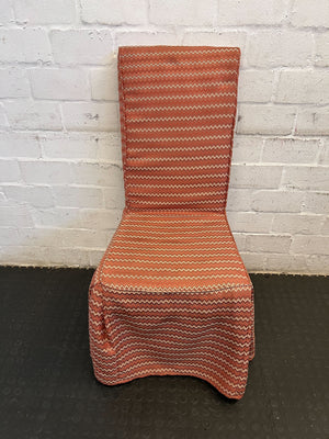 Vintage Zigzag Pattern Dining Chair - Orange & Cream Fabric - PRICE DROP - 2ndhandwarehouse.com