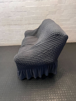 Well-Loved Black 2-Seater Sofa - Upcycle Project! - Damaged heavily - 2ndhandwarehouse.com