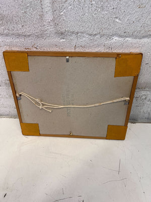 Whimsical Framed Fabric Art – Colorful House & Trees Design