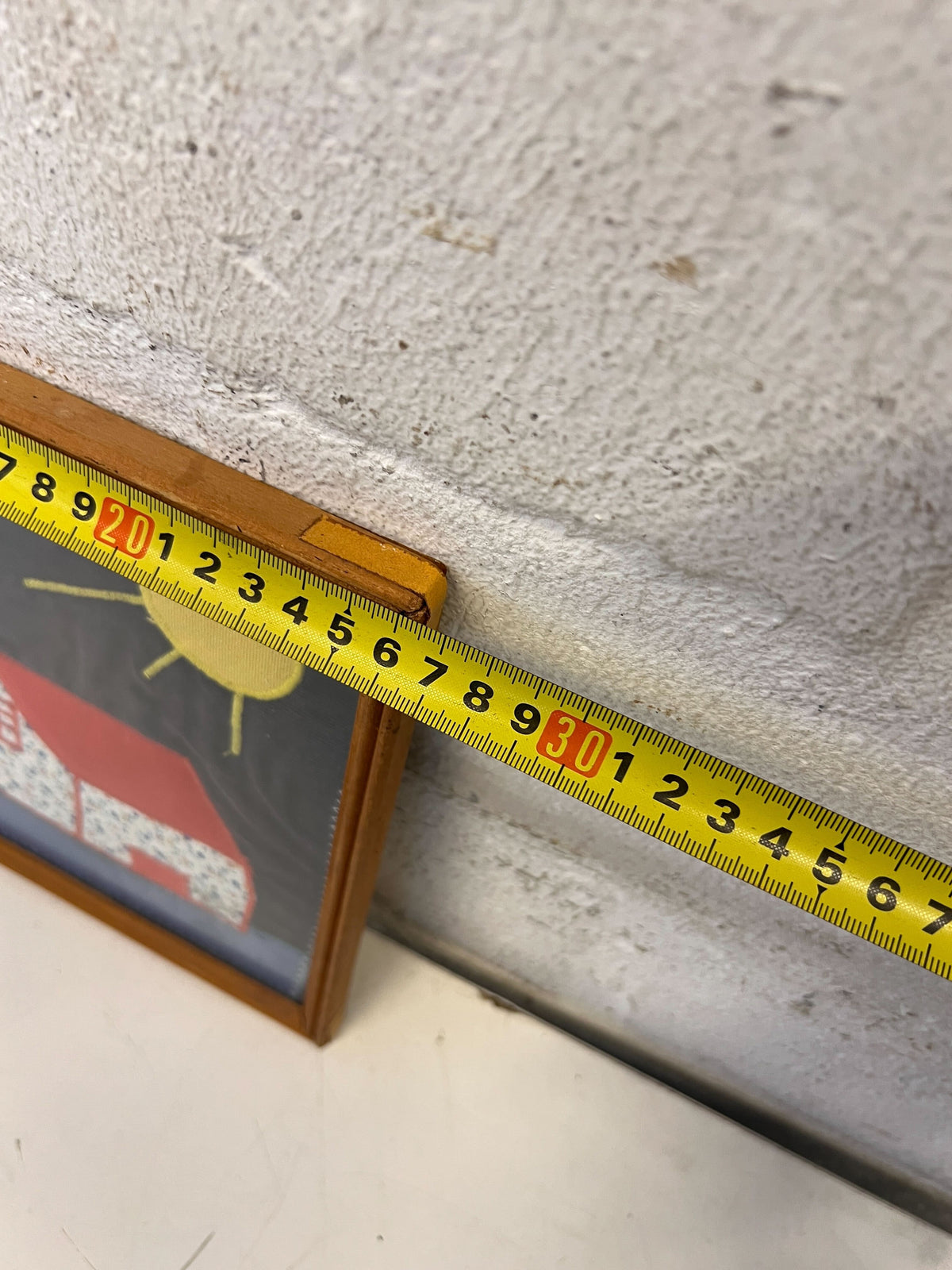 Whimsical Framed Fabric Art – Colorful House & Trees Design