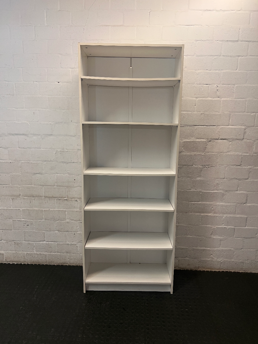 White 6-Shelf Builders Bookcase — Used; Fair C - 2ndhandwarehouse.com