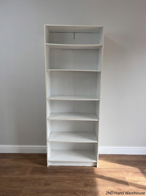White 6-Shelf Builders Bookcase — Used; Fair C - 2ndhandwarehouse.com