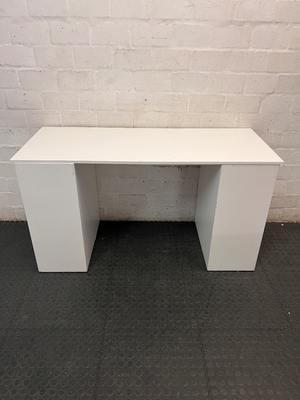 White 8-Drawer Dressing Table with Integrated Handles — Visible Surface Scratches