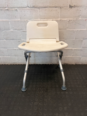 White Adjustable Shower Chair - Fair Condition with Soap Residue - 2ndhandwarehouse.com