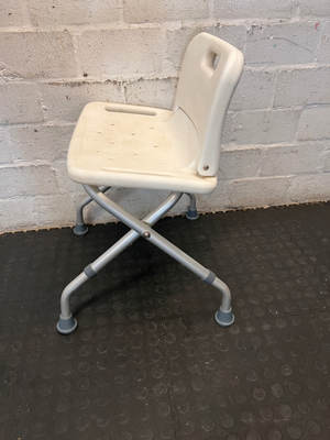 White Adjustable Shower Chair - Fair Condition with Soap Residue - 2ndhandwarehouse.com
