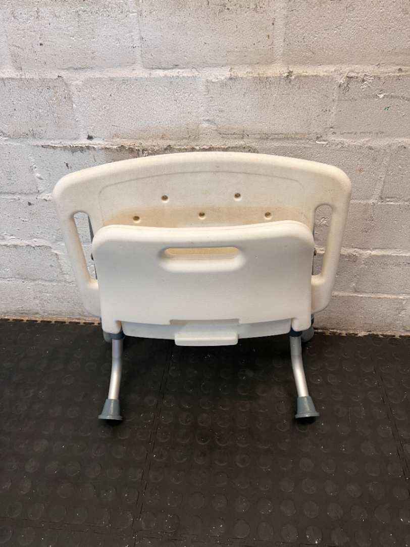 White Adjustable Shower Chair - Fair Condition with Soap Residue - 2ndhandwarehouse.com
