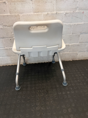 White Adjustable Shower Chair - Fair Condition with Soap Residue - 2ndhandwarehouse.com