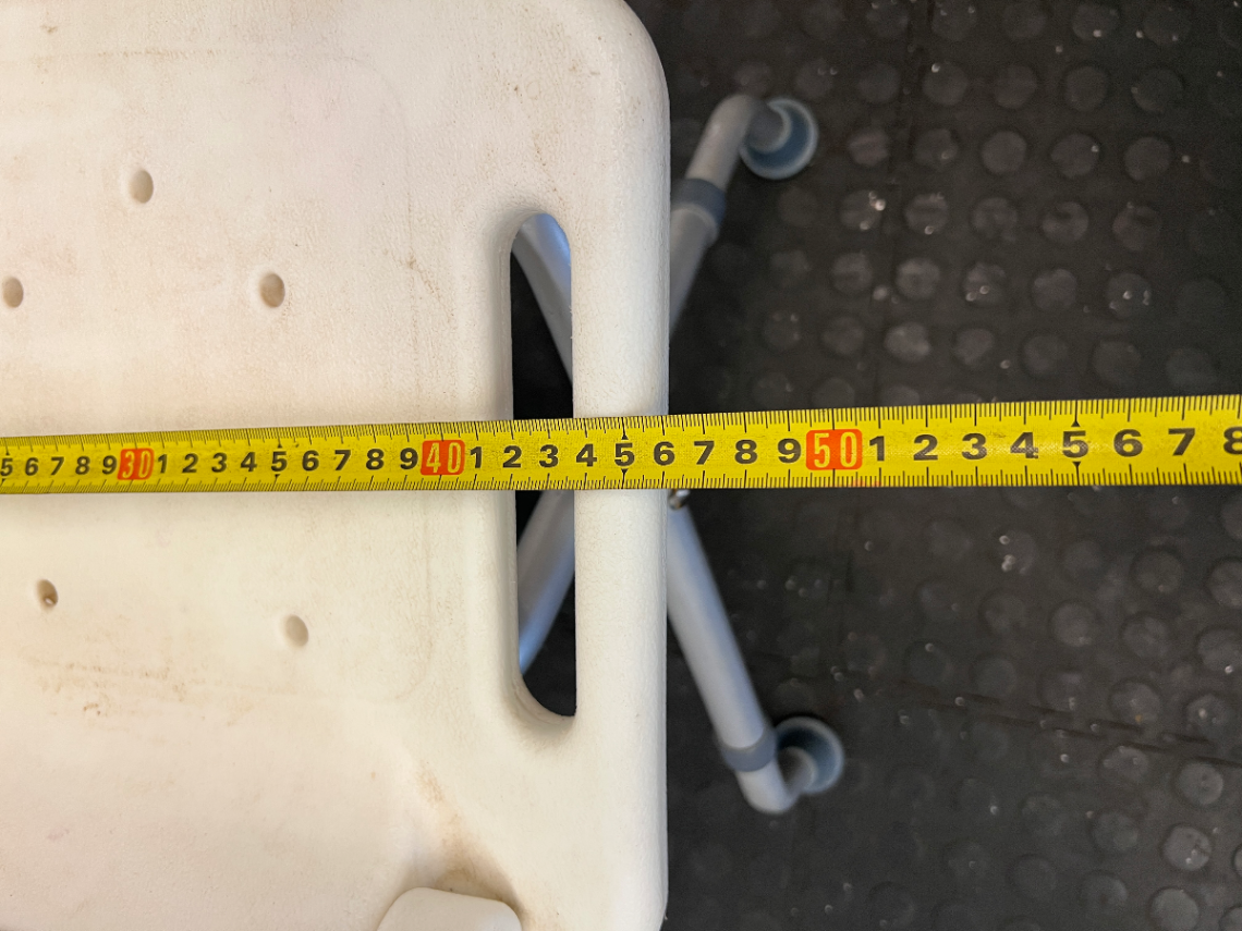 White Adjustable Shower Chair - Fair Condition with Soap Residue - 2ndhandwarehouse.com