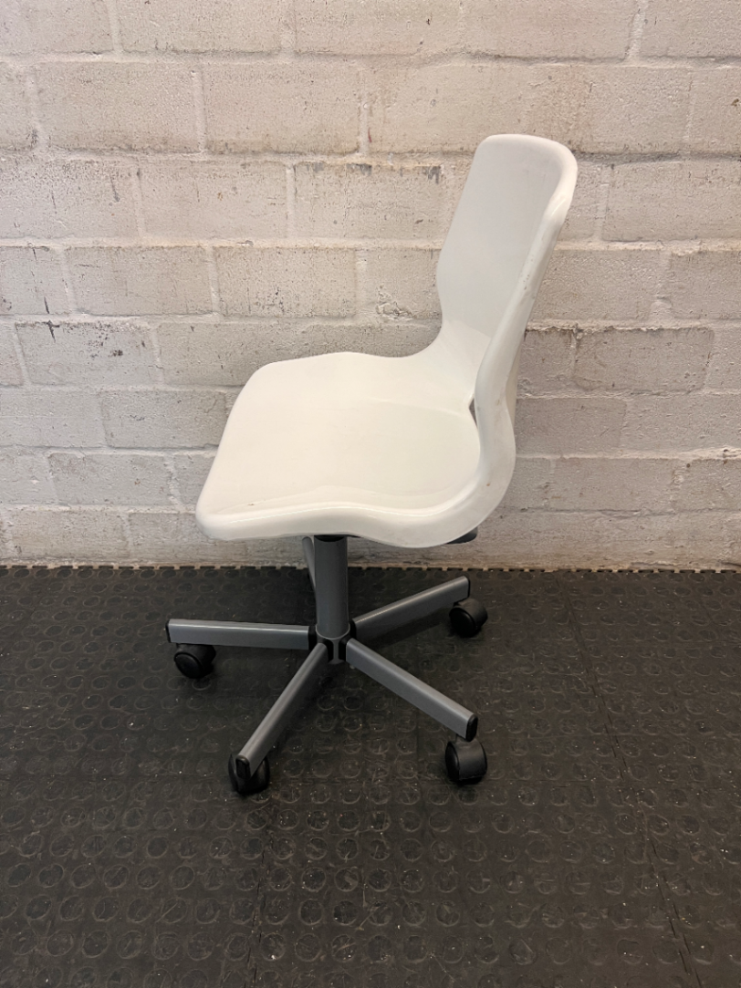 White Armless Swivel Typist Chair