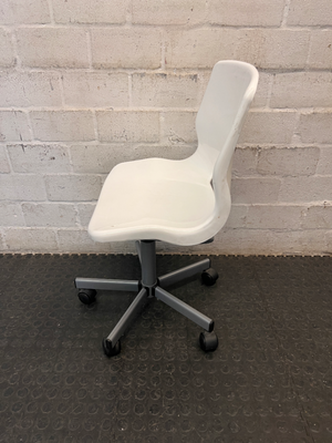 White Armless Swivel Typist Chair